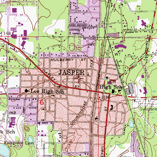 Topographic Map of First Presbyterian Church, FL