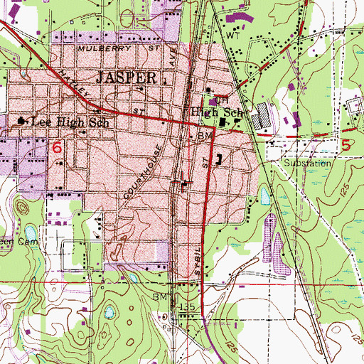 Topographic Map of First United Methodist Church, FL