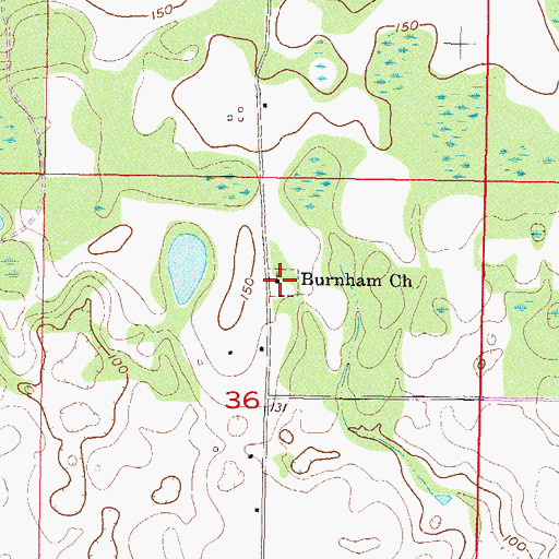 Topographic Map of Burnham Christian Church, FL