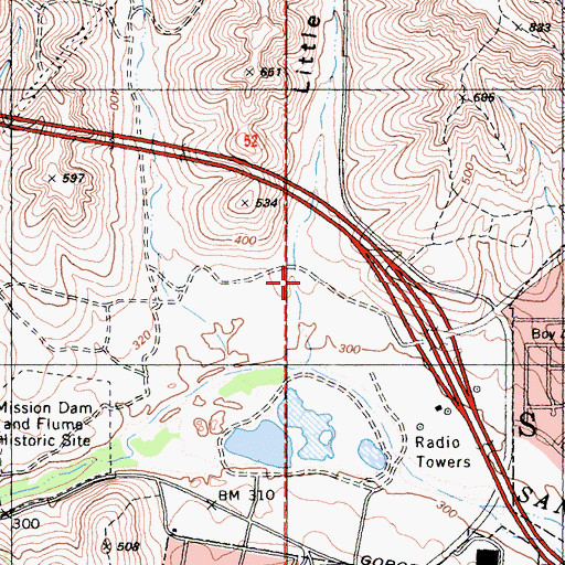 Topographic Map of Little Sycamore Canyon, CA