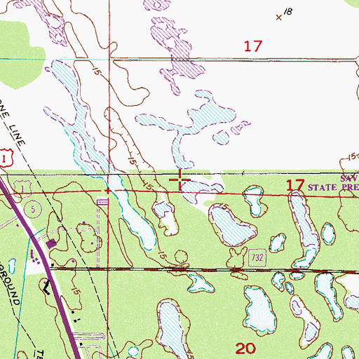 Topographic Map of Highland Woods Golf and Country Club, FL