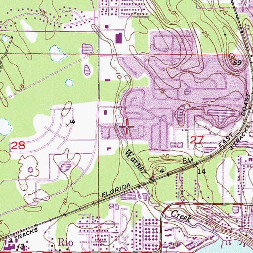 Topographic Map of Tropical Acres Mobile Home Park, FL