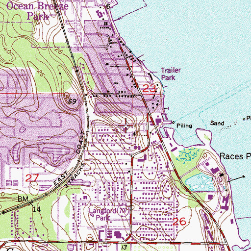 Topographic Map of All Saints Episcopal Church, FL