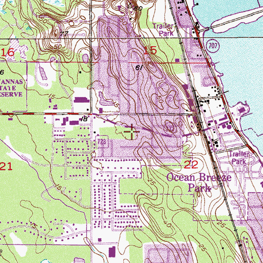 Topographic Map of First Baptist Church of Jensen Beach, FL