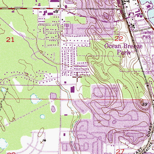 Topographic Map of Saint Martin De Porres Catholic Church, FL