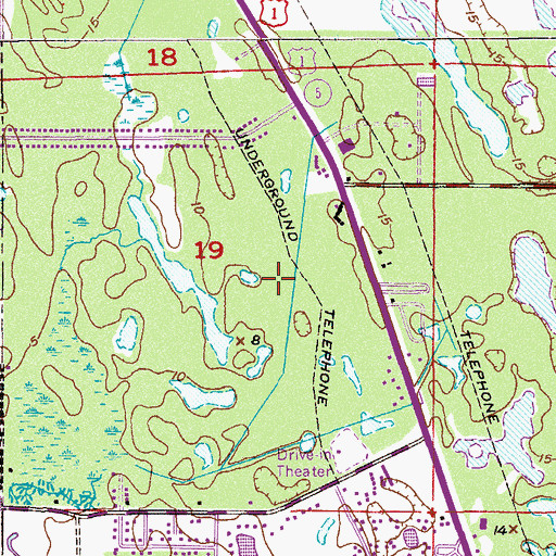 Topographic Map of Treasure Coast Square Mall, FL