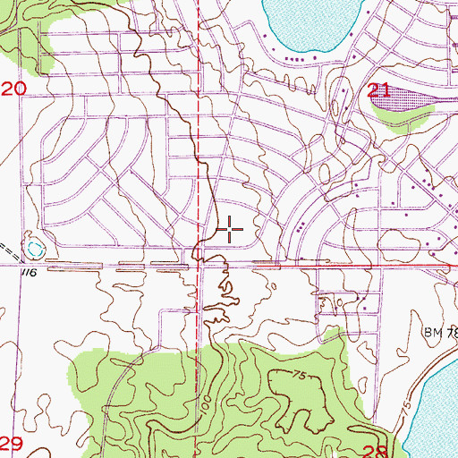 Topographic Map of First Baptist Church of Leisure Lakes, FL
