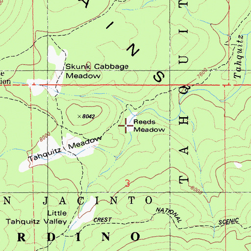 Topographic Map of Little Tahquitz Valley, CA