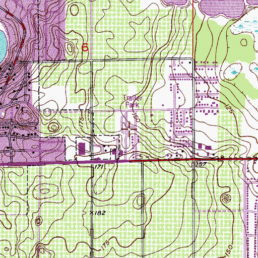 Topographic Map of Chelette Manor Mobile Home Park, FL