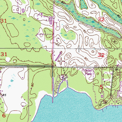 Topographic Map of Cypress Knee Cove Mobile Home Park, FL