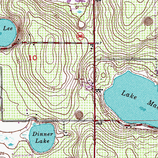 Topographic Map of Enchanted Grove Mobile Home Park, FL