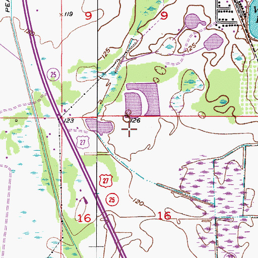 Topographic Map of Pedaler's Pond Mobile Home Park, FL