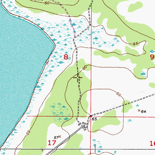 Topographic Map of Thomas Landing Mobile Home Park, FL