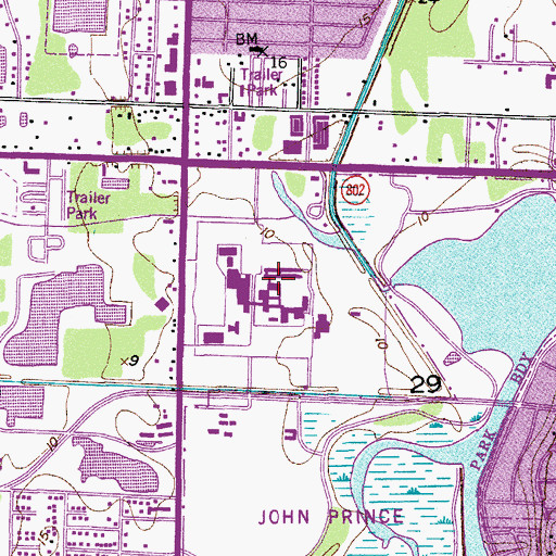 Topographic Map of Palm Beach Community College at Lake Worth Britton G Sayles Social Sciences, FL