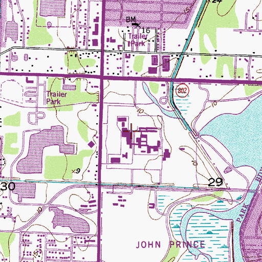 Topographic Map of Palm Beach Community College at Lake Worth Busines Administration, FL
