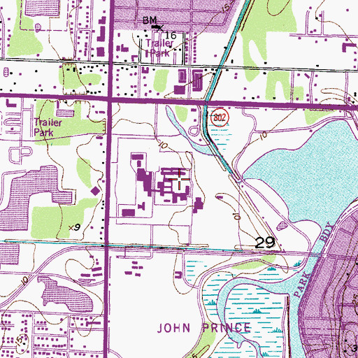 Topographic Map of Palm Beach Community College at Lake Worth Criminal Justice, FL