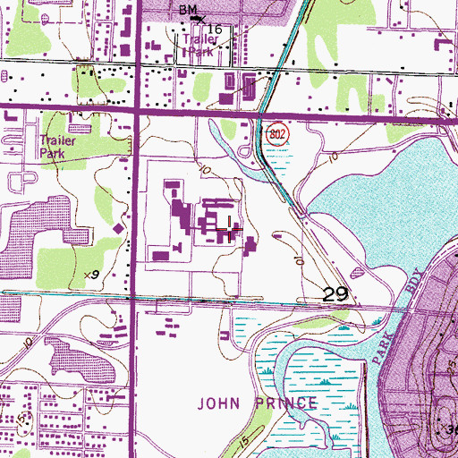 Topographic Map of Palm Beach Community College at Lake Worth Financial Aid Building, FL