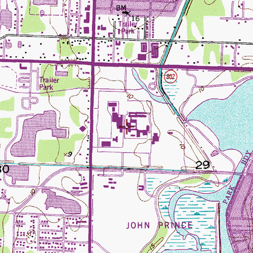 Topographic Map of Palm Beach Community College at Lake Worth G Tony Tate Building, FL