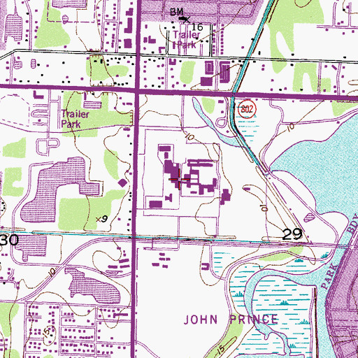 Topographic Map of Palm Beach Community College at Lake Worth Information Technology Building, FL