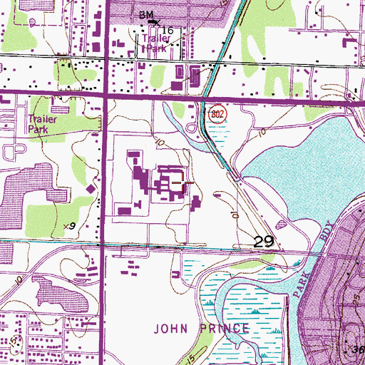 Topographic Map of Palm Beach Community College at Lake Worth Paul J Glynn Student Services Center, FL