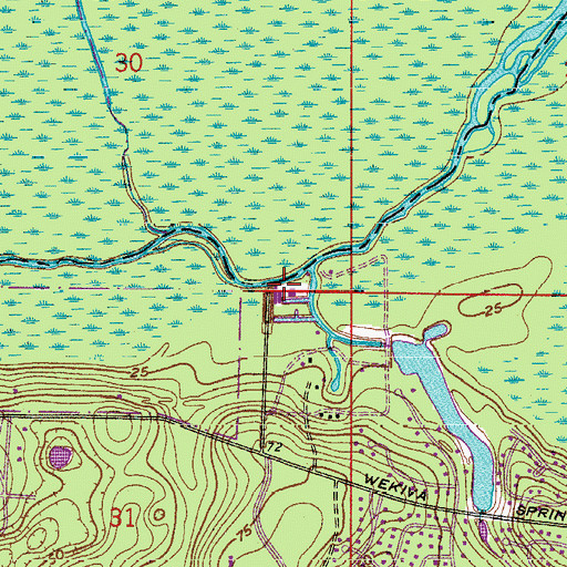 Topographic Map of Wekiwa Marina, FL