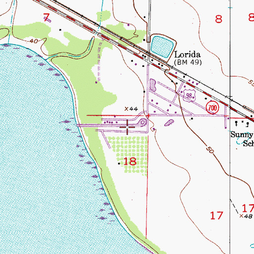 Topographic Map of The Palms Mobile Home Park, FL