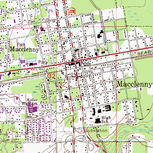 Topographic Map of Emily Taber Public Library, FL