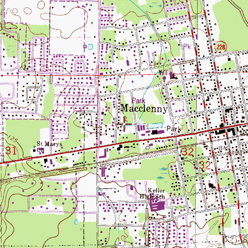 Topographic Map of Claudes Mobile Home Park, FL