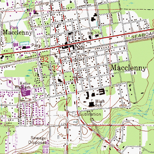 Topographic Map of Church of Christ of MacClenny, FL