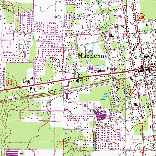 Topographic Map of Faith Baptist Church, FL