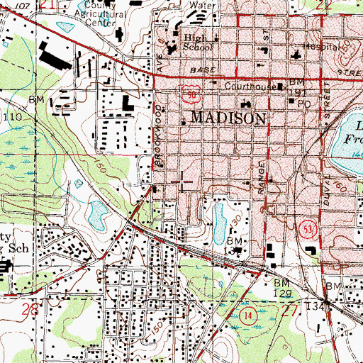 Topographic Map of Damascus Missionary Baptist Church, FL