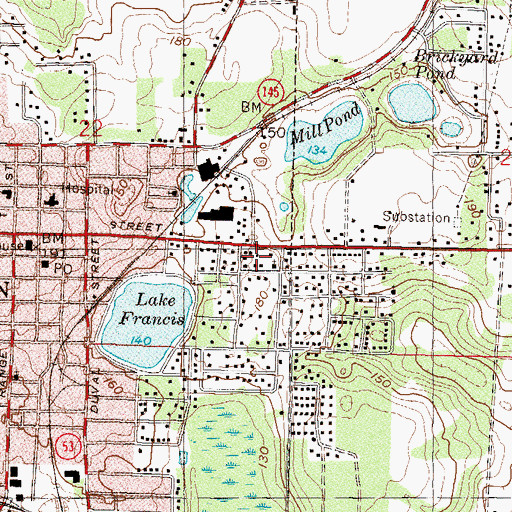 Topographic Map of First Assembly of God Church, FL