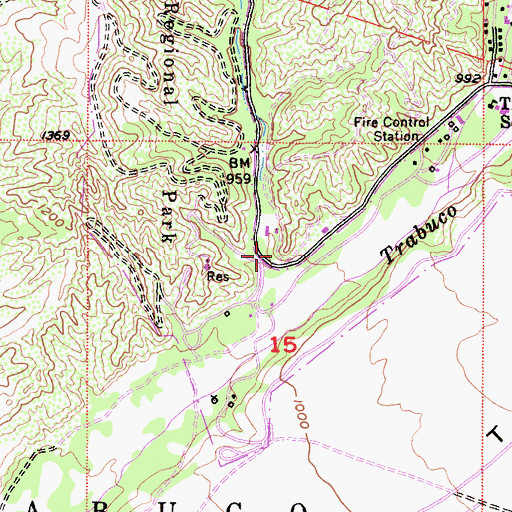 Topographic Map of Live Oak Canyon, CA