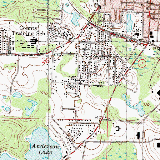 Topographic Map of Mount Olive Primitive Baptist Church, FL