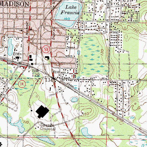 Topographic Map of New Mount Zion Missionary Baptist Church, FL