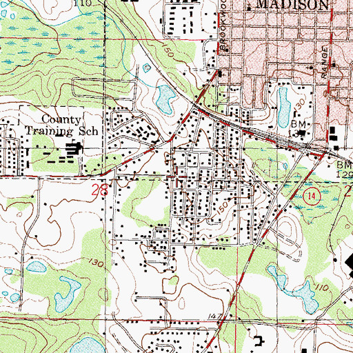 Topographic Map of Saint James Missionary Baptist Church, FL