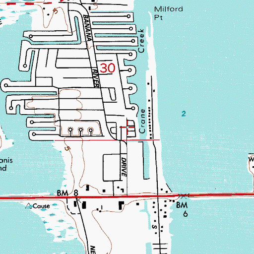 Topographic Map of Merritt Island Village Resort Mobile Home Park, FL