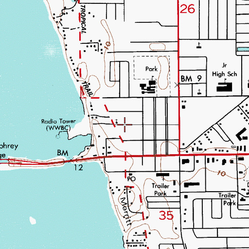 Topographic Map of Tropical Mobile Manor Park, FL