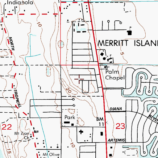 Topographic Map of Community Church of the Nazarene, FL