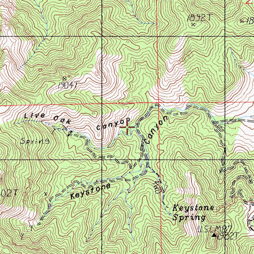 Topographic Map of Live Oak Canyon, CA