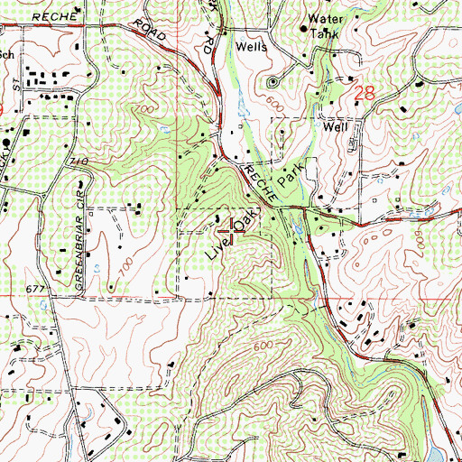 Topographic Map of Live Oak Park, CA