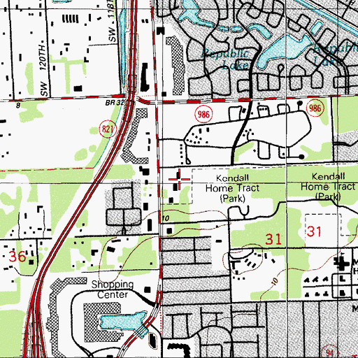 Topographic Map of Kendall District Station Heliport, FL