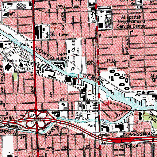 Topographic Map of Florida Detroit Diesel Slip, FL