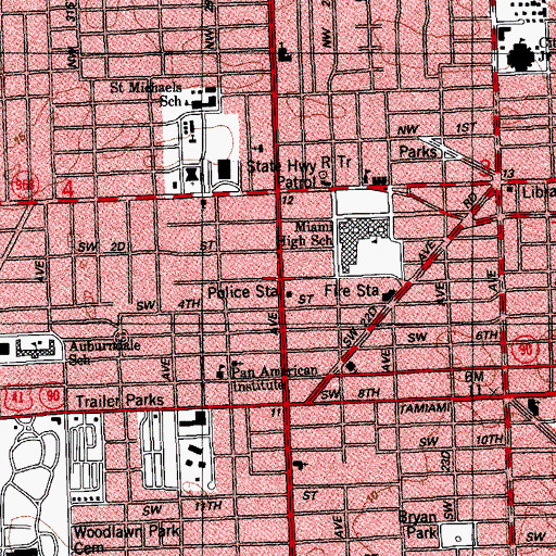 Topographic Map of Koubek Center, FL