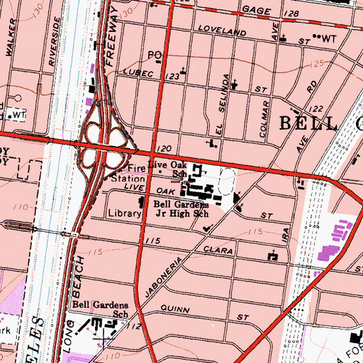 Topographic Map of Live Oak School, CA