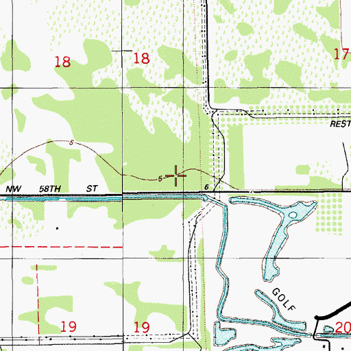 Topographic Map of Doral Library, FL