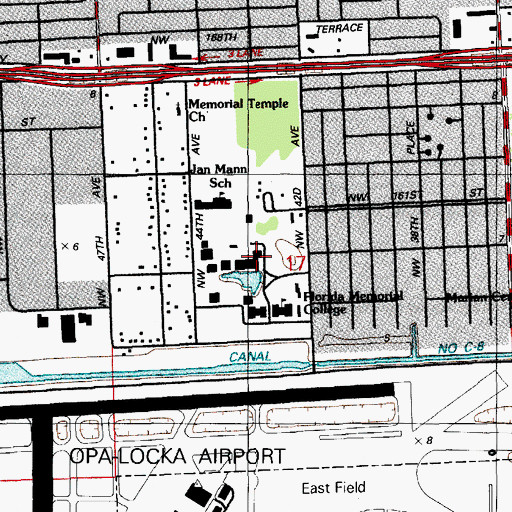 Topographic Map of Florida Memorial University Nathan W Collier Library, FL