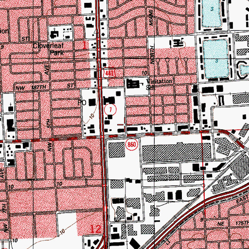 Topographic Map of Trinity International University Library, FL