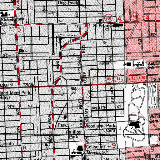 Topographic Map of Ara Gallery Cultural Center, FL