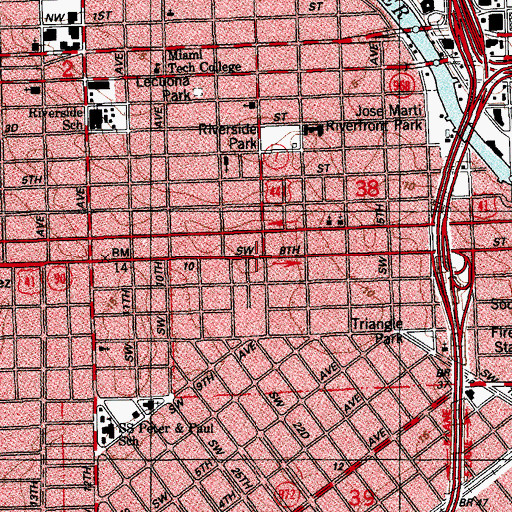 Topographic Map of Museum of the Americas, FL